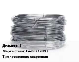 Проволока нержавеющая 1 Сталь: Св-06Х19Н9Т сварочная